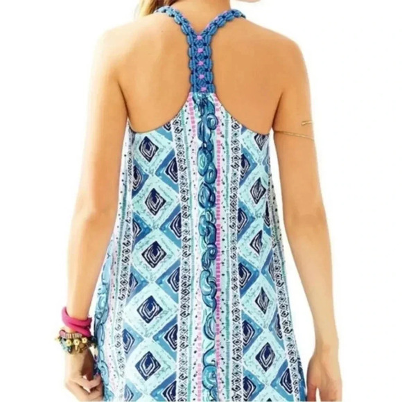 Lilly Pulitzer Lydia Dress Bay Blue Fine Line Dress Small - Picture 3 of 9